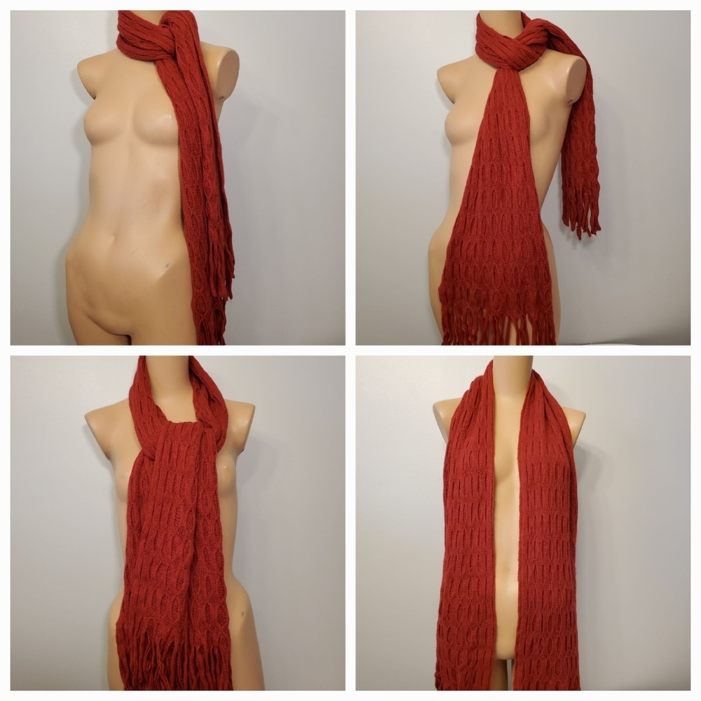 Deep Red Knitted scarf